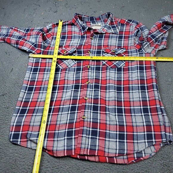 Open Trails Shirt Mens Size XL Extra Large Long Sleeve Button Red Plaid - Picture 5 of 6